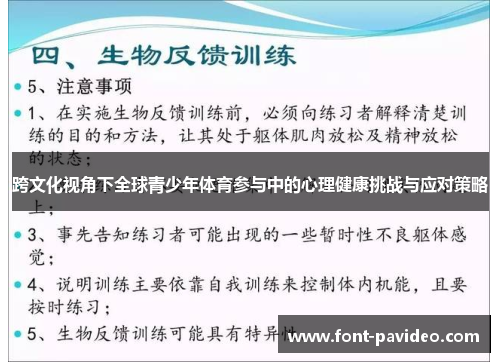 跨文化视角下全球青少年体育参与中的心理健康挑战与应对策略