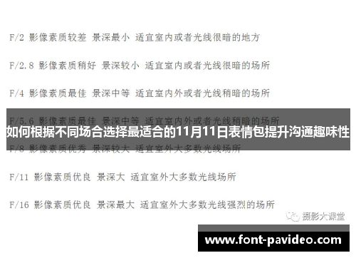 如何根据不同场合选择最适合的11月11日表情包提升沟通趣味性